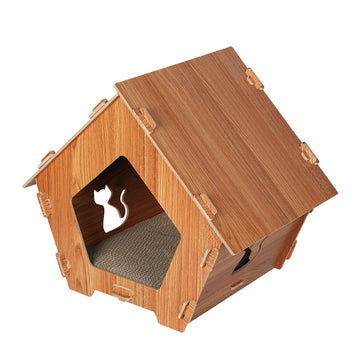 PaWz Cat Scratcher Scratching Board Corrugated Cardboard Scratch Bed Condo House Petsleisure